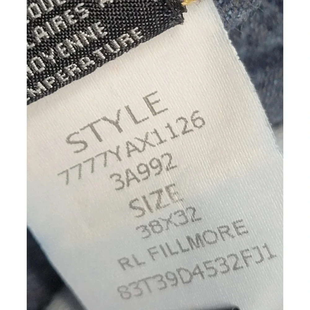 Polo Jeans Co Ralph Lauren Jeans Mens 38x32 (Fits 37x31) Baggy Blue Distress Y2K
